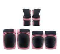 xotoa Set di Protezioni Sportive in Materiale Composito a Tre Strati: Ginocchiere, gomitiere e paramani(Black And Pink,M[37kg-60kg])