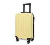 xotoa Valigia trolley con ruote universali in materiale PP, con cerniera e lucchetto a combinazione, tinta unita, for il tempo libero(Yellow)