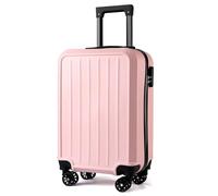 xotoa Valigia trolley con ruote universali in materiale PP, con cerniera e lucchetto a combinazione, tinta unita, for il tempo libero(Pink)