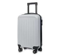 xotoa Valigia trolley con ruote universali in materiale PP, con cerniera e lucchetto a combinazione, tinta unita, for il tempo libero(Dark gray)