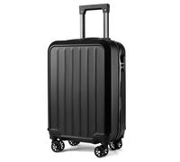 xotoa Valigia trolley con ruote universali in materiale PP, con cerniera e lucchetto a combinazione, tinta unita, for il tempo libero(Black)