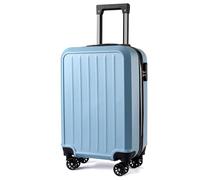xotoa Valigia trolley con ruote universali in materiale PP, con cerniera e lucchetto a combinazione, tinta unita, for il tempo libero(Light blue)