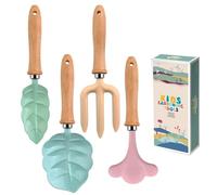 XOutils De Jardinage Pour - Ensemble De Jardinage Pour 4 Pièces, Outil De Jardin En Forme De Feuille Avec Manche En Bois | Râteau De Pelle D' De Conception De Bande Dessinée