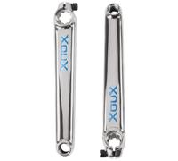 XOUX GRIND BMX Crankset 175mm 3-Piece Cr-Mo Cranks, 19mm, Chrome/Blue