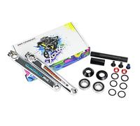 XOUX Titan - Guarnitura BMX da 180 mm, cromata, Cr-Mo, 3 pedivelle con mandrino da 19 mm e BB sigillato, compatibile con BMX Old School e Cruiser