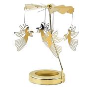 xowwyue Carosello Mobile per Candele,Carosello Natalizio Rotante Dorato con Supporto per Candele | Decorazione per Casa Interni Cenare Meditazione Camera da Letto Feste San Ristorante