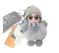 xowwyue Portachiavi per bambola, portachiavi per bambola da donna - Bellissimo ciondolo decorativo per borsa per bambole | Adorabile ornamento con pendente per dagli occhi grandi che indossa