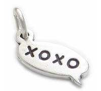 XOXO txt chat charm in argento sterling .925 x 1 ciondoli baci e abbracci