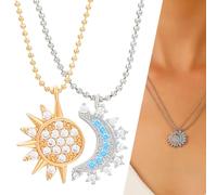 XOXVURI 1 Paio Sun And Moon Necklace Collana Luna For Teenage Couple Necklace Mom Daughter Friendship Sister Jewelry Bff Friendship Gifts
