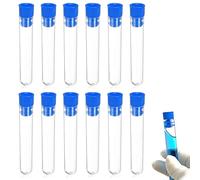 XOXVURI 12 Pezzi Provette Plastica Plastic Test Tubes With Caps Urine Tubes Plastic Test Tubes With Lid Transparent Test Tubes For Scientific Experiments Con Spina(100 X 15 Mm)