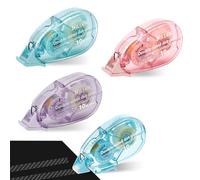 XOXVURI 3 Pezzi Colla A Nastro Permanent Glue Tape Glue Roller Transparent Double-Sided Tape Dispenser For Crafts Card Making Photos Journals And Scrapbooking (Orange, Purple, Blue) 10 M X 8 Mm