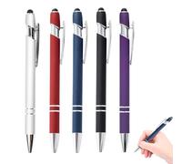 XOXVURI 5 Pezzi Penna a Sfera Stilo, 2 in 1 Stilo per Touch Screen, Penne Universali Capacitive Touch, Penna a Sfera in Gel Ergonomica per Touch Screen Tablet Smartphone Ufficio Firma