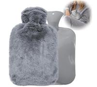 XOXVURI Borsa Acqua Calda Borsa Dell'Acqua Calda Con Rivestimento E Soffice Con Borsa A Marsupio A Prova Di Perdite E Testata A Lunga Durata Per Bambini E Adulti Grigio 1000Ml