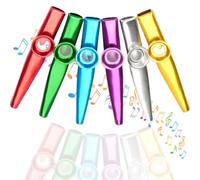 XOXVURI Metal Musical Instruments Multipack Flauto Diaframma per Bambini Bomboniere Regali Buono Compagno per Chitarra Ukulele Violino e Tastiera 6 Pz kazoo strumento musicale kazoo ukulele bambini