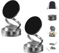 XOYHFQ Vipbugo Phone Holder, 360 Adjustable Vacuum Magnetic Phone Holder, Vacuum Adsorption Magnetic Bracket, Rotatable/Foldable/Super Strong Suction for All Smooth Surfaces (2Pcs-A)