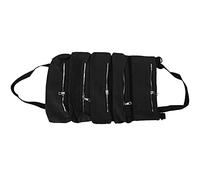 XoYixoYi Borsa per attrezzi pieghevole in tela con cerniera, leggera e resistente, ad alta capacità, con cinghie, nero, Casual