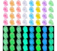 XOYTN 120 mini dinosauri in resina, 8 colori, piccoli dinosauri in resina luminosi, piccoli dinosauri in plastica che si illuminano al buio per giardino delle fate paesaggio, acquario, casa delle