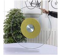 XOYUBIA Piatto Girevole Lazy Susan in Vetro temperato, Piatto da Portata Rotondo per Tavolo da Pranzo da Cucina, Vassoio Girevole Resistente, Trasparente, 60 cm - 120 cm