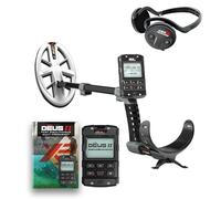 XP DEUS II Gold Kit: metal detector, piastra HF2 FMF e cuffie WSA ST | Ideale per l'oro, telecomando senza fili, piastra HF2 multifrequenza (FMF), cuffie stereo WSA ST (DEUS2-ELLHPRCWAST)