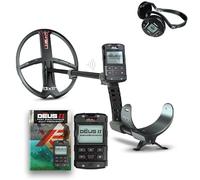 XP Metal Detectors Deus II - Multi Frequenza e Impermeabile, ideale per la ricerca di tutti i metalli - Piastra 13x11" FMF, Telecomando, Cuffia Wireless WS6 e asta S-Telescopic (DEUS2-34FMFRCWS6)