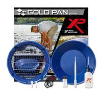 XP Metal Detectors Gold Pan Starter: batea 38 cm e classificatore | Iniziare la ricerca dell'oro, batea blu XP « snake skin » da 38 cm, setaccio classificatore #10 e accessori (GP-Starter-KIT)