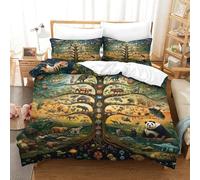 XPASHIQWC Albero della vita Stampa 3D Copripiumino Set Di Biancheria Da Letto Animali della giungla Con Chiusura A Cerniera, Perfetto Per Ragazzi E Ragazze King(220x240cm)