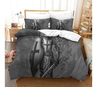 XPASHIQWC Crusader Cavaliere 3D Stampato Set Di Biancheria Da Letto in Microfibra Super Morbida Rocky Gorge Con Chiusura A Zip Perfetto Per Bambini E Adolescenti Single（140x200cm）