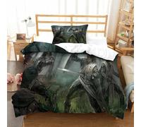 XPASHIQWC Crusader Cavalieres Copripiumino Stampato in 3D Microfibra Campo di battaglia della giungla Con Chiusura A Zip Ideale Per Bambini E Ragazzi Decorazione Moderna Single（135x200cm）