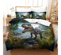 XPASHIQWC Dinosauro Stampa 3D Copripiumino Set Di Biancheria Da Letto Da 3 Pezzi Tyrannosaurus Rex Con Chiusura A Cerniera Ideale Per Coppie E Adulti King（220x240cm）