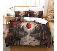 XPASHIQWC Foresta di acero rosso Copripiumino Per Stampa 3D Luna Sangue Con Chiusura A Zip Morbido E Resistente Decorazione Elegante Per Camera Da Letto Single（140x200cm）