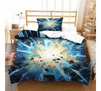 XPASHIQWC L'arte del colore Copripiumino Per Stampa 3D Da 3 Pezzi Microfibra Esplosione Cosmica Con Chiusura A Zip Perfetto Per Coppie E Adulti Single（135x200cm）