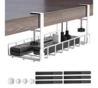 Xpatee Vassoio Di Gestione Dei Cavi Sotto La Scrivania Senza Trapano Cavo Con Morsetto Per La Gestione Dei Cavi Della Scrivania Per Domestico Nessun Alla Scrivania Blanc