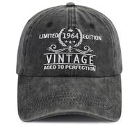 Xpayzere Edizione limitata 1960 1961 1962 1963 1964 1965 1966 1967 1968 1969 cappello per uomo donna, divertente cappello da baseball di compleanno, Edizione Limitata 1964 Ricamato Nero, Taglia unica