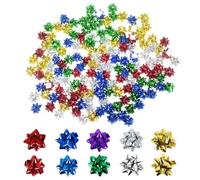 XPEX 100 Pezz Fiocchi per Pacchi Regalo, Coccarde Autoadesivi per Decorazione di Regali,Fiocchetti da Regalo per Natale, Compleanni & Eventi,decorazioni natalizie l'imballaggio dell'arco da 1 pollice