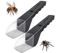 XPEX 2 Pezzi Acchiappa Insetti, Attrezzo Cattura Insetti Vivi,Trappola per Ragni e Insetti,Acchiappa Ragni Facile Da Catturare E Osservare,Adatto per i Bambini(Nero)