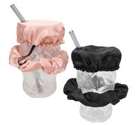 XPEX 2 Pezzi Scrunchie Protettivi Per Bevande, Scrunchie Anti-Droga Protettivi Per Bevande,Riutilizzabile E A Prova Di Fuoriuscita Per Feste E Festival In Tutta Sicurezza(nero/rosa)