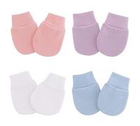 XPEX 4 Paia Guantini Neonato Antigraffio 0-3 Mesi,Guanti Cotone Bambina,Guanti Neonato Antigraffio Guanti Invernali In Cotone Guanti Da Bambino Per 0-6 Mesi Neonati E Bambine(4 Colore)
