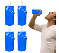 XPEX 4 Pezzi 500ML borraccia pieghevole,pieghevole bottiglia,bottiglia tascabile pieghevole,Tanica per acqua pieghevole per campeggio all'aperto
