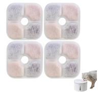 XPEX 4 Pezzi Filtri Fontanella per Gatti,filtro fontanella per gatti,Filtri In Carbone Attivo,dispenser acqua gatti Filtro Capelli, Tripla Filtrazione per Dispenser Acqua Fontana da 2L/3,2L/4L