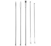 XPEX 5 Pezzi Set di Spatole da Laboratorio,Raschiatore a Doppia estremità,Spatola da Laboratorio in Acciaio Inossidabile Chimica Micro Cucchiaio per Reagenti Raschiatore per Campioni
