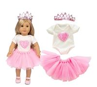 XPEX Set da 3 pezzi Vestiti bambole reborn Bambola nenuco Vestiti per Bambole 35-43 cm, Elegante Abito in Cotone Compatibile con Baby Born, Regali per Ragazze, Bambini
