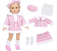 XPEX Set da 5 pezzi Nenuco bambola Vestiti bambole reborn Bambola nenuco Vestiti per Bambole 35-43 cm,vestiti per bambole reborn,Compatibile con Baby Born, Regali per Ragazze, Bambini (Rosa)