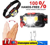 XPG+COB LED Headlamp Wave Induction 1000mAh Waterproof Outdoor Head Torch IT