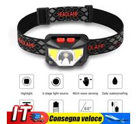 XPG+COB LED Headlamp Wave Induction 1000mAh Waterproof Outdoor Head Torch IT