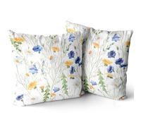 XPHZZL Set di 2 federe per cuscini 45 x 45 cm (18x18 pollici) - Federe decorative olandesi in velluto doppio lato per giardino, floreali, per divano, letto da giardino, decorazione esterna primaverile