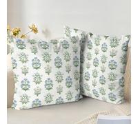 XPHZZL Set di 2 fodere per cuscini 50 x 50 cm Fodere per cuscini morbide vintage floreali decorative Fodere per cuscini boho per divano letto giardino esterni Decorazione primaverile a fiori con