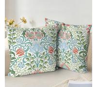 XPHZZL Set di 2 fodere per cuscini 60 x 60 cm Fodere morbide vintage floreali decorative per cuscini Boho per divano, letto, giardino, esterni, decorazioni primaverili, piante con invisibile - Giglio