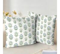 XPHZZL Set di 2 fodere per cuscino 65 x 65 cm, morbide, floreali vintage, decorative, copricuscini boho per divano, letto, giardino, esterni, decorazioni primaverili, piante floreali, con cerniera