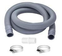 Xpieoyrm 1.5 m Tubo di Scarico per Lavatrice Kit, Ø 20mm Tubo Scarico Lavastoviglie, Prolunga Tubo Scarico con connettore per tubo e fascette stringitubo, per Lavastoviglie e Lavatrice
