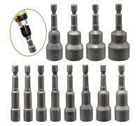 Xpieoyrm 12 Pezzi Bussole per Avvitatore, 6-19 mm Magnetico Hexagon Nut Driver Drill Bit, Set di Chiavi a Bussola, Set di Boccole a Punte, Dadi e Adattatori per Bussole a Percussione